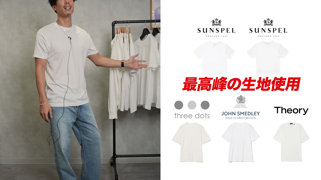 ジョンスメドレーのTシャツをたくぞーが着用しているカット