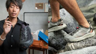 靴下ありとなしで印象が変わるポプラ2の比較——左足靴下あり・右足素足の状態