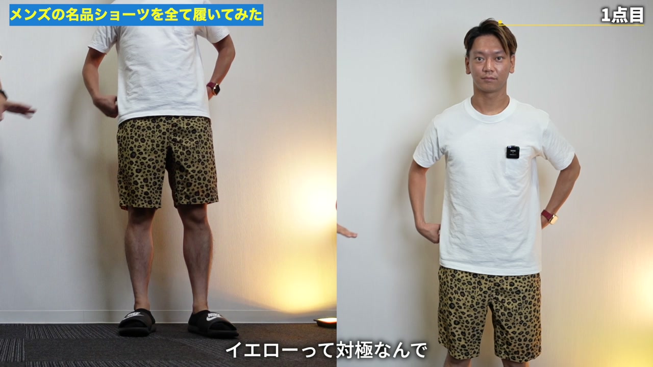 ワイルドシングスのショーツを着用比較しているカット