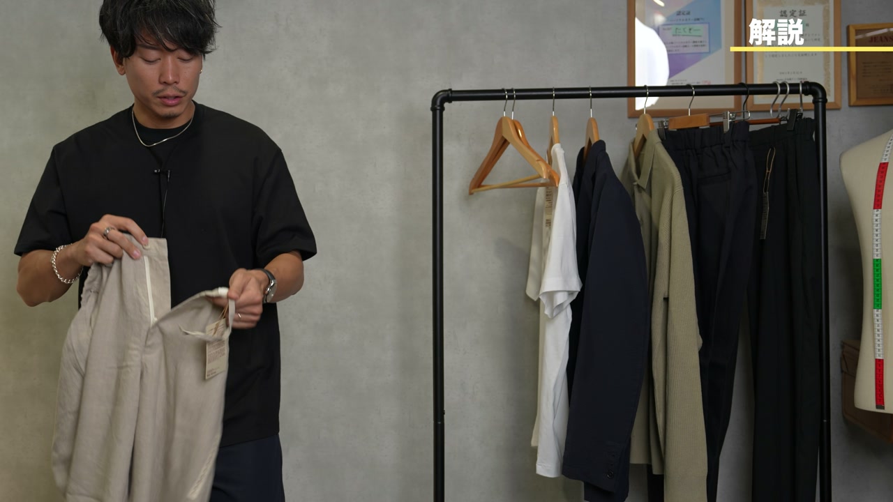 無印良品クルーネック半袖Tシャツ単体またはインナー着用シーン