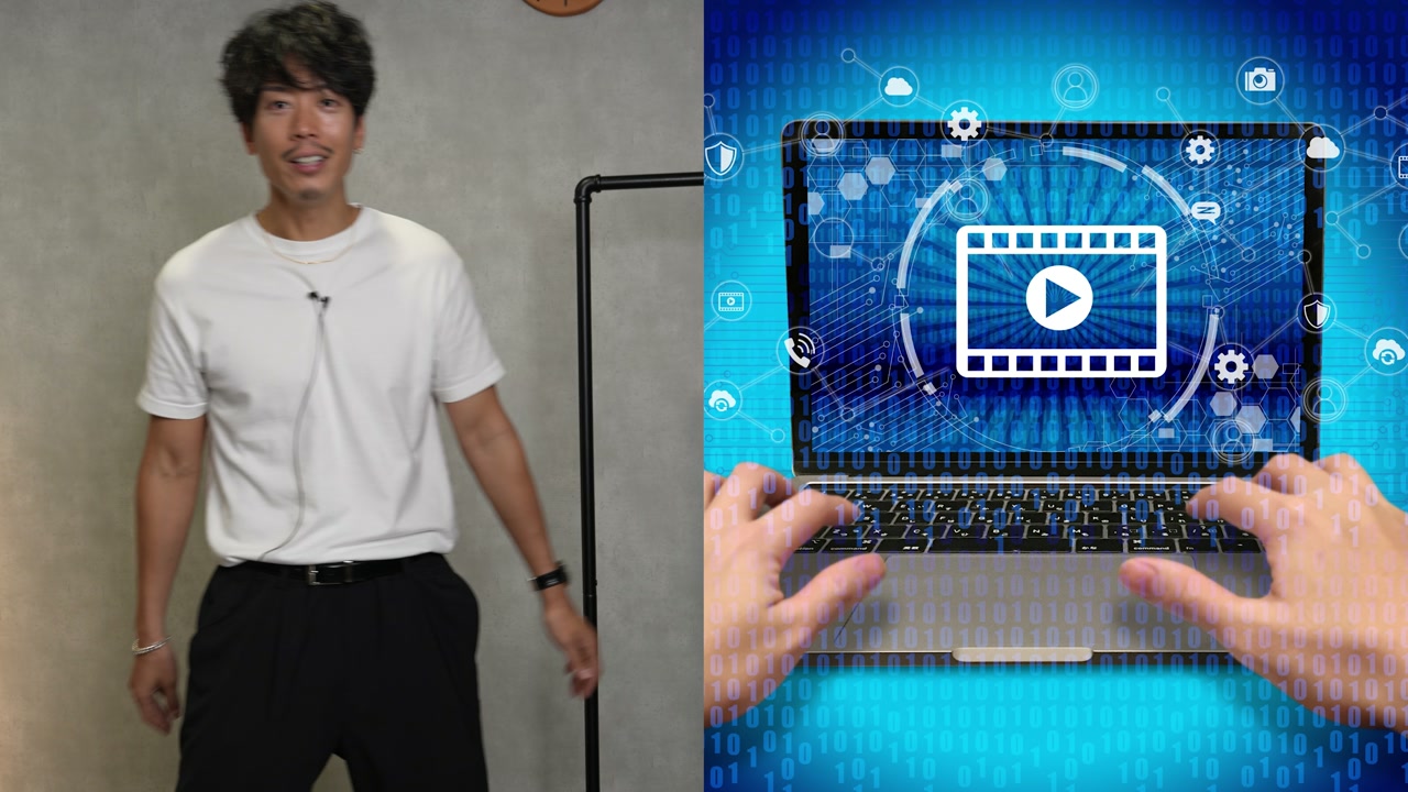 たくぞーがパソコンとAIについて解説しているシーン