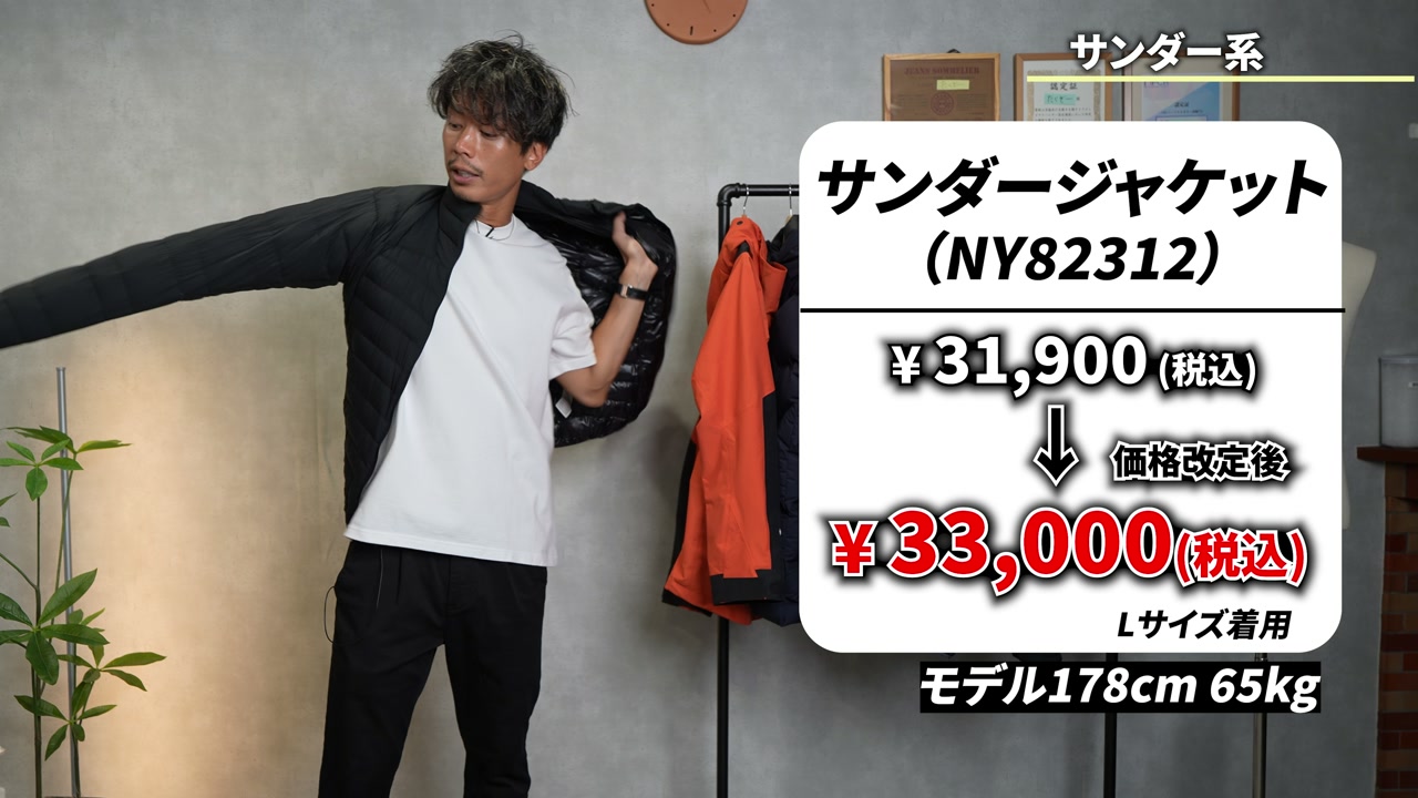 たくぞーがサンダージャケットを着用しているカット