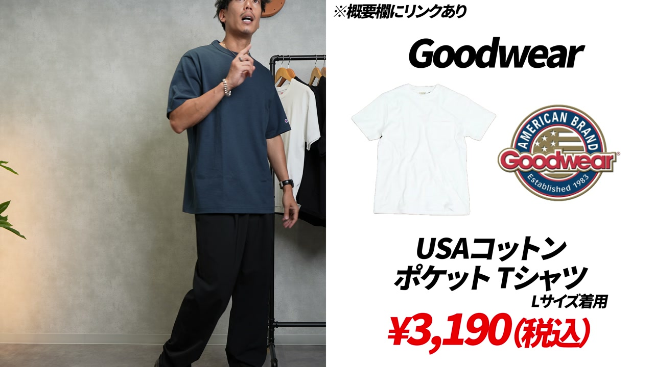グッドウェア Tシャツ カラー着用カット