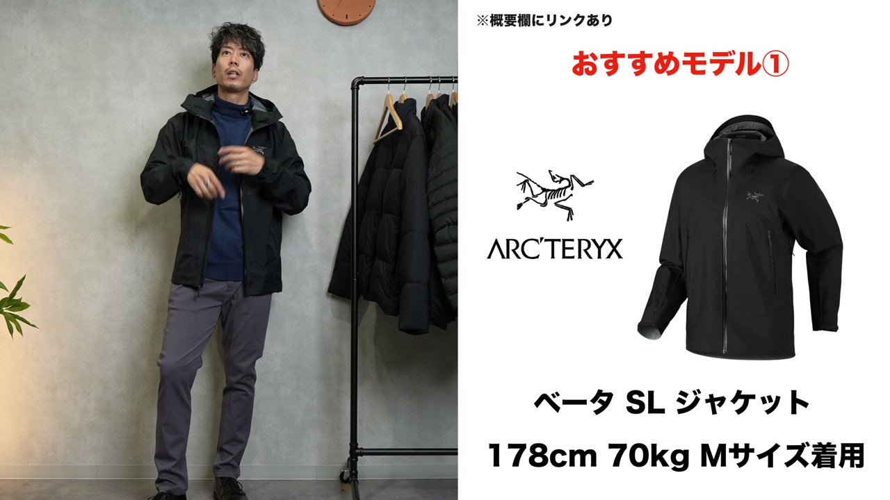 アークテリクス ベータ マウンテンパーカーを着たたくぞーさん